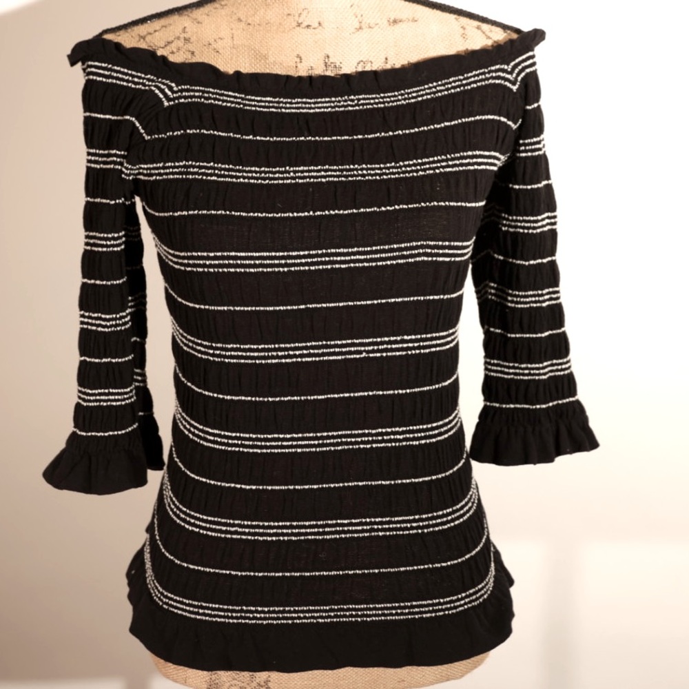 Off the shoulder striped top